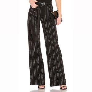 I.AM.GIA mira wide leg black pinstripe pant; size M